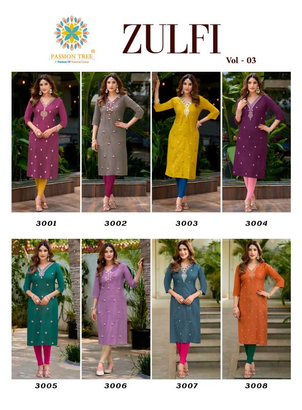 Passion tree zulfi vol 3 buy kurtis wholesale online india